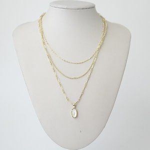 Kendra Scott Elisa Gold Triple Strand Ivory Mother-Of-Pearl